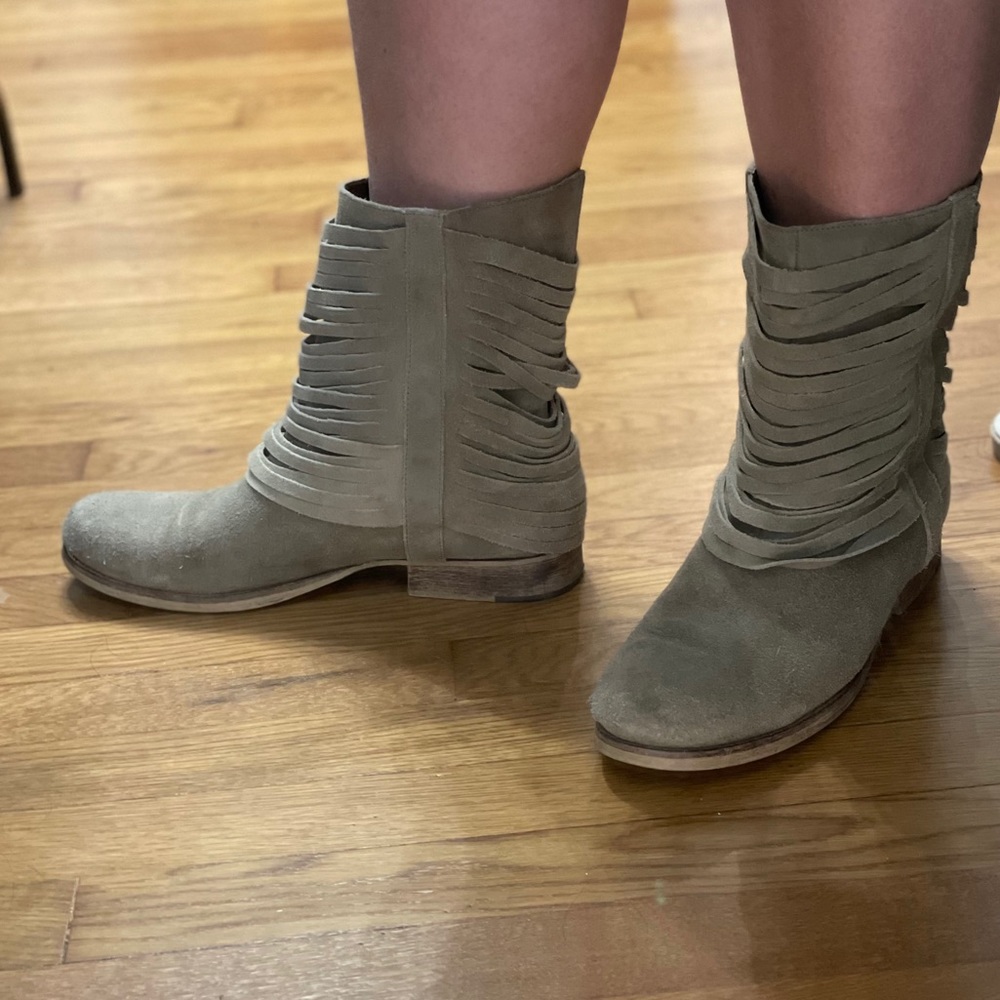 Ladies Matisse Leather ankle boots in gray suede - Picture 3 of 7